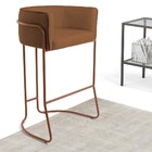 Kit 03 Banquetas Decorativas Fixa Base De Aço Cobre Betina D0