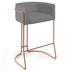 Kit 03 Banquetas Decorativas Fixa Base De Aço Cobre Betina D0