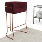 Kit 03 Banquetas Decorativas Fixa Base De Aço Cobre Betina D0