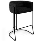 Kit 03 Banquetas Decorativas Fixa Base De Aço Preto Betina D0