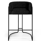 Kit 03 Banquetas Decorativas Fixa Base De Aço Preto Betina D0