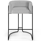 Kit 03 Banquetas Decorativas Fixa Base De Aço Preto Betina D0