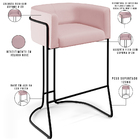 Kit 03 Banquetas Decorativas Fixa Base De Aço Preto Betina D0