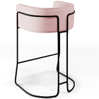 Kit 03 Banquetas Decorativas Fixa Base De Aço Preto Betina D0