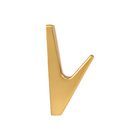 Kit 03 - Cabide Com Gancho De Parede (lapa Dourado Fosco)