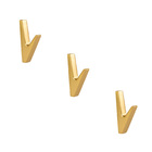 Kit 03 - Cabide Com Gancho De Parede (lapa Dourado Fosco)