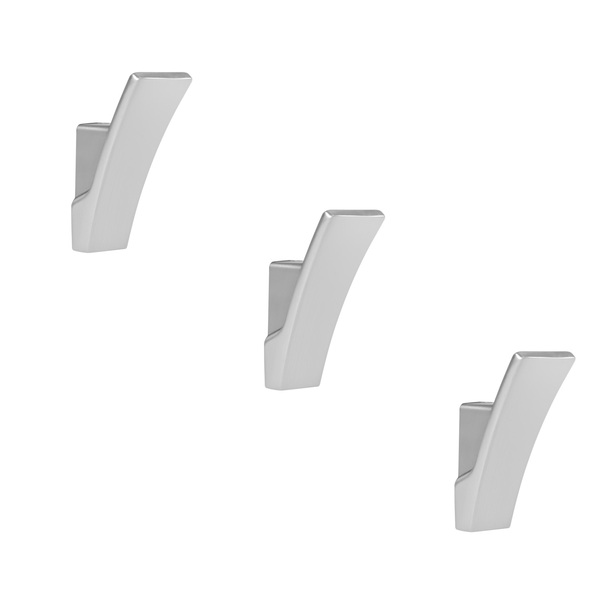 Kit 03 - Cabide Com Gancho De Parede (leblon Escovado)