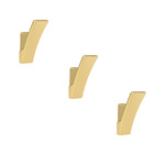 Kit 03 - Cabide Com Gancho De Parede (leblon Ouro Fosco)