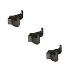 Kit 03 - Cabide Com Gancho Duplo De Parede (batel Preto Fosco)