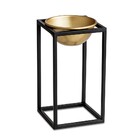 Kit 03 Cachepot Dourado Com Suporte Metalico Preto M02 - D'ro