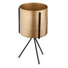 Kit 03 Cachepot Metálico Dourado Com Suporte Preto - D'rossi