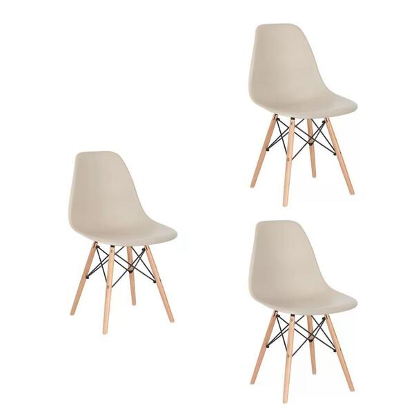 Kit 03 Cadeira Charles Eames Eiffel - Nude Nude