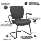 Kit 03 Cadeiras De Escritório Fixa Executiva Office Preto Sli