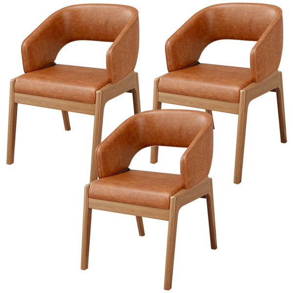 Kit 03 Cadeiras De Jantar E Estar Living Estofada Lince L02 C