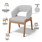 Kit 03 Cadeiras De Jantar E Estar Living Estofada Lince L02 L