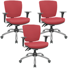 Kit 03 Cadeiras Escritório Executiva Office Giratória Cromada