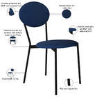 Kit 03 Cadeiras Estofada Para Sala De Jantar Azuri Preto C01