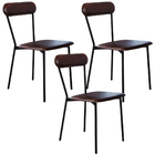 Kit 03 Cadeiras Estofada Para Sala De Jantar Liora Preto C01