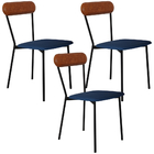 Kit 03 Cadeiras Estofada Para Sala De Jantar Liora Preto C01