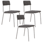 Kit 03 Cadeiras Estofada Para Sala De Jantar Sense Branco C01