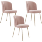 Kit 03 Cadeiras Para Sala De Jantar Cozinha Estofada Gavi Are