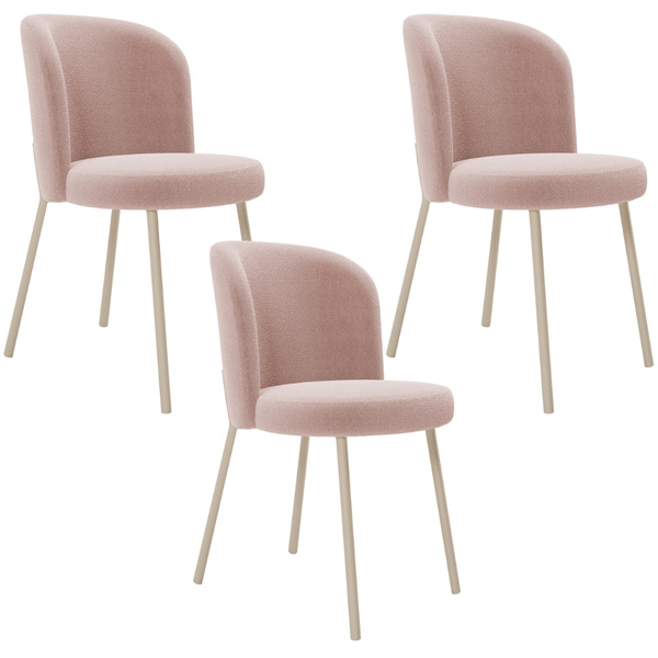 Kit 03 Cadeiras Para Sala De Jantar Cozinha Estofada Gavi Are