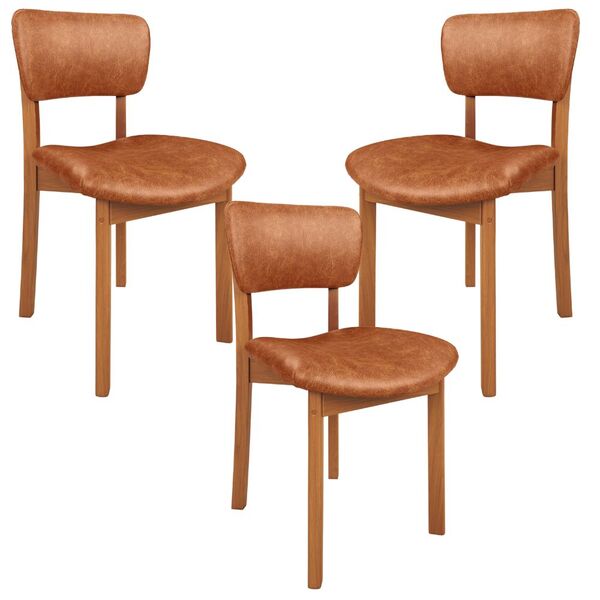 Kit 03 Cadeiras Para Sala De Jantar Cozinha Living Estofada D