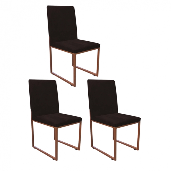 Kit 03 Cadeiras Para Sala De Jantar Escritório Office Stan In