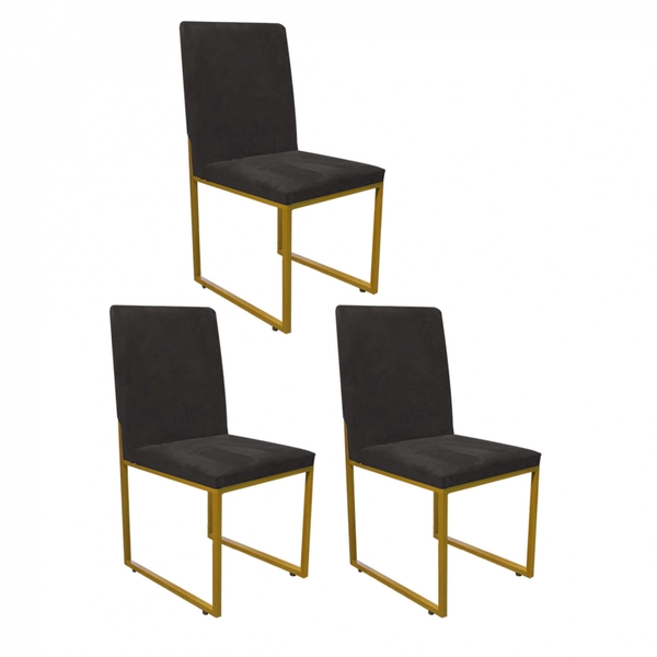 Kit 03 Cadeiras Para Sala De Jantar Escritório Office Stan In