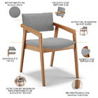 Kit 03 Cadeiras Para Sala De Jantar Estar Living Giorgia L02