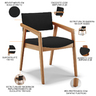 Kit 03 Cadeiras Para Sala De Jantar Estar Living Giorgia L02