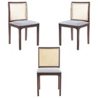 Kit 03 Cadeiras Sala De Jantar Madeira Maciça Steve Tela Ratt