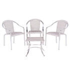 Kit 03 Cadeiras Tóquio De Área Em Alumínio E Fibra Sintética