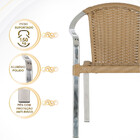 Kit 03 Cadeiras Tóquio De Área Em Alumínio E Fibra Sintética