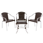 Kit 03 Cadeiras Tóquio De Área Em Alumínio E Fibra Sintética