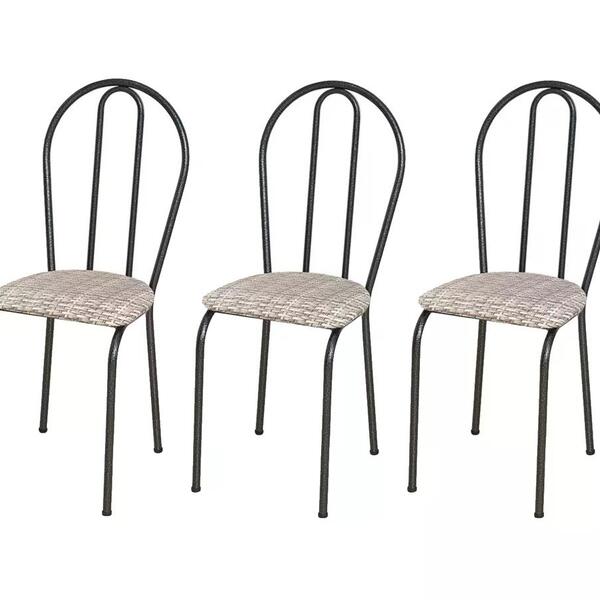 Kit 03 Cadeiras Tubular 004 Assento Rattan