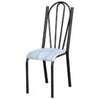 Kit 03 Cadeiras Tubular Cromo Preto 021 Assento Linho