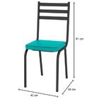 Kit 03 Cadeiras Tubular Preto Fosco 118 Assento Turquesa