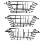 Kit 03 Cestos Gaveta Fruteira Aramado Preto Com Corrediças