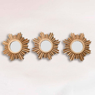 Kit 03 Espelhos Decorativo Moldura Creme 26 Cm - D'rossi