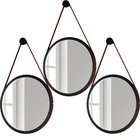 Kit 03 Espelhos Redondos Decorativo Adnet Escandinavo Com Alç