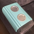 Kit 03 Esteira Decorativa Laqueada Sofá Alumínio Azul Bebe