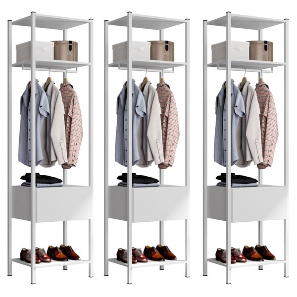 Kit 03 Guarda Roupa 540a Oxford Branco - D'rossi