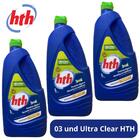 Kit 03 Hth Ultra Clear Algicida E Decantador 2 Em 1 1l