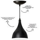 Kit 03 Luminárias Lustre Gota Preta Fosca