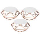 Kit 03 Mesa De Centro Life Industrial Pé Ferro Bronze Tampo M