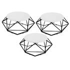 Kit 03 Mesa De Centro Life Industrial Pé Ferro Preto Tampo Ma