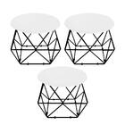 Kit 03 Mesa De Centro Lol Industrial Pé Ferro Preto Tampo Mad