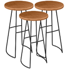 Kit 03 Mesas Bistrô Bar Alta Estrutura Em Aço Ravi D01 Peroba