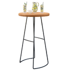 Kit 03 Mesas Bistrô Bar Alta Estrutura Em Aço Ravi D01 Peroba